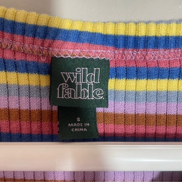 Wild Fable Striped Ribbed Crop Top Size Small - Picture 3 of 4
